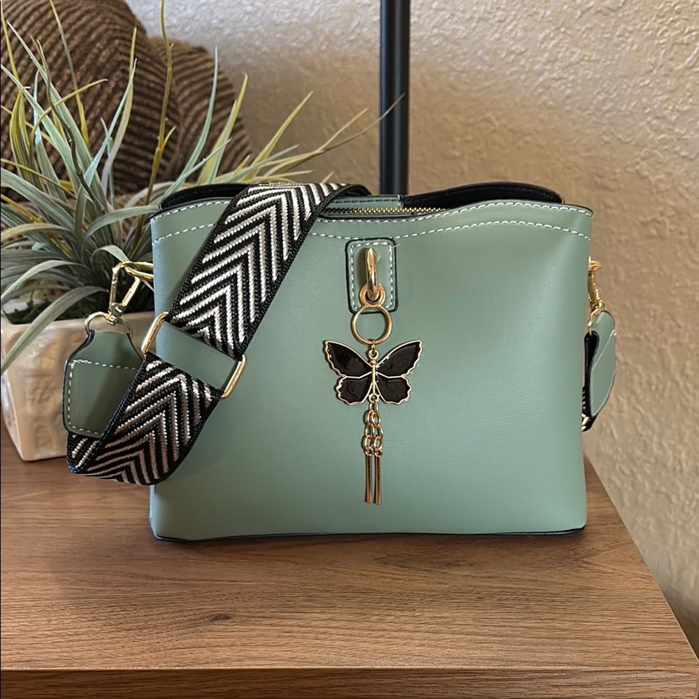 Crossbody Bag with Butterfly Charm